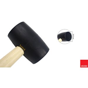 Ø 65 Mm Ağaç Saplı Lastik Tokmak L16-50