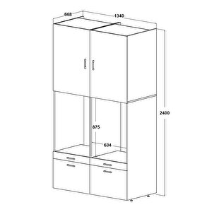 Roomart Çamaşir-kurutma Maki̇nesi̇ Dolabi + Üst Dolabi Mat Beyaz 240x134