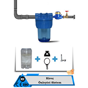 Daire Bina Sayaç Girişi 5 İnç 1 Aşama Su Arıtma Cihazı ( Kireç Önleyici Yumuşatma Sistemi )