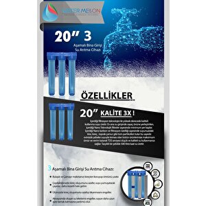 Daire Bina Sayaç Girişi 20" İnc 3 Aşama Su Arıtma (tortu , Çamur Önleyici Yumuşatma Sistemi)