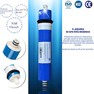 Kapalı Kasa Su Arıtma Cihazı Uyumlu Yeni Seri Inline 5 Aşamalı Filtre 80 Gpd King Membranlı Set