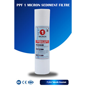 Açık Kasa Su Arıtma Cihazı 10 İnc 1 Mikron Sediment Spun Filtre (toz,tortu Filtre) 1 Adet