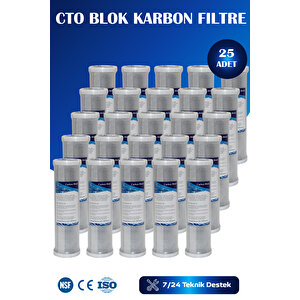 Açık Kasa Su Arıtma Cihazı 10 İnc Cto Blok Karbon Filtre (25 Adet)