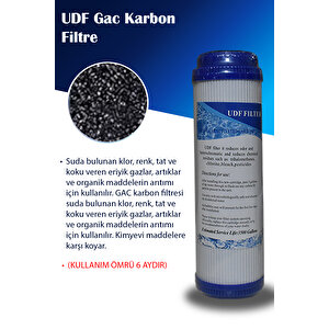 Açık Kasa Su Arıtma Cihazı Filtre Çift Karbonlu 6 Aşama Filtre Seti (nsf Onaylı Vontron Membranlı)