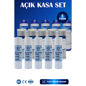 Açık Kasa Su Arıtma Cihazı Filtresi 3 Aşama Çift Karbon Ekonomik Paket ( 5 Takım )
