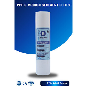 Açık Kasa Su Arıtma Cihazı 10 İnc 5 Mikron Sediment Spun Filtre (toz,tortu Filtre) 1 Adet
