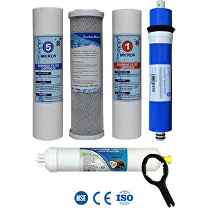 Açık Kasa Su Arıtma Cihazı Filtre 5 Aşamalı 80 Gpd King Membranlı Filtre Seti