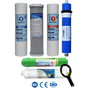 Açık Kasa Su Arıtma Cihazı Filtre 6 Aşamalı 80 Gpd King Membranlı Filtre Seti