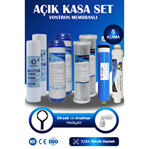 Açık Kasa Su Arıtma Cihazı Filtre Çift Karbonlu Yıllık Filtre Seti (nsf Onaylı Vontron Membranlı)