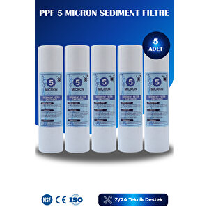 Açık Kasa Su Arıtma Cihazı 10 İnc 5 Mikron Sediment Spun Filtre ( 5 Adet )