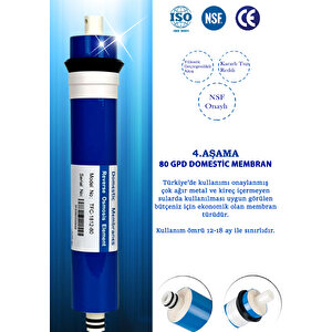 Kapalı Kasa Su Arıtma Cihazı Yeni Seri Ph Filtreli 6 Aşama İnline Domestic Membranlı Bakım Seti