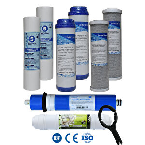 Su Arıtma Cihazı Filtresi Çift Karbonlu Nsf 80 Gpd King Membranlı Filtre Seti