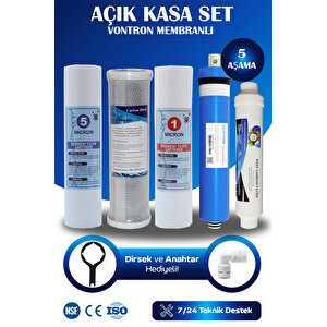 Açık Kasa Su Arıtma Cihazı Filtre 5 Aşamalı Filtre Seti (nsf Onaylı Vontron Membranlı)