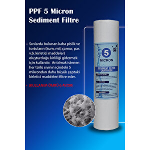 Açık Kasa Su Arıtma Cihazı Filtre 5 Aşamalı Filtre Seti (nsf Onaylı Vontron Membranlı)