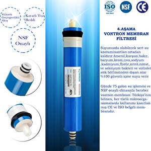 Kapalı Kasa Su Arıtma Cihazı Uyumlu Nsf'li Özel Seri 5 Aşamalı Vontron Membranlı Inline Filtre Seti