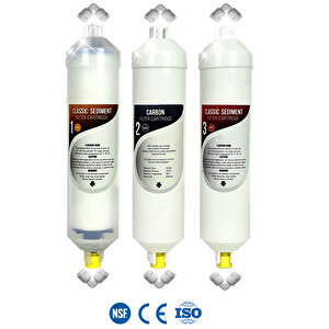 Kapalı Kasa Su Arıtma Cihazı Yeni Seri 3 Aşamalı Inline 6 Aylık Bakım Filtre Seti