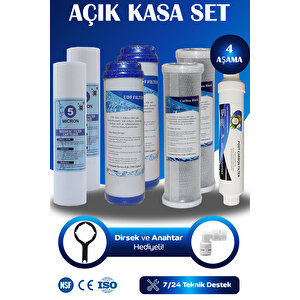 Açık Kasa Su Arıtma Cihazı Filtre Çift Karbonlu Yıllık Filtre Seti