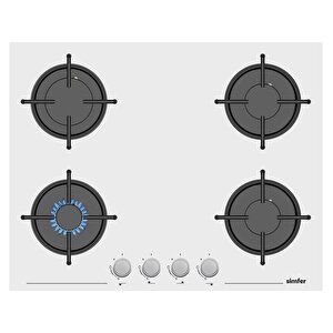 Simfer Beyaz Cam Ankastre Set ( 7339-8704-3654 ) 65 Cm Ocak
