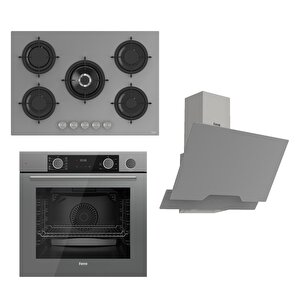 Steamart&amp;fryart Serisi Buharlı Pişirme Gri Set (rs038 + Xe64cpr +d065 )