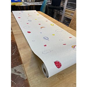 50x280cm(1,4m2) Gökkuşağı Balon Kendinden Yapışkanlı Duvar Kağıdı Silinebilir Esnek Çocuk Odası