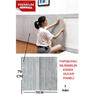 Kendinden Yapışkanlı Gri Ahşap Desen Esnek Sünger Duvar Paneli