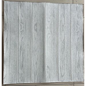 Kendinden Yapışkanlı Gri Ahşap Desen Esnek Sünger Duvar Paneli