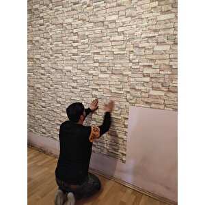 Kendinden Yapışkanlı Sütlü Köpük 3d Taş Desen Esnek Sünger Panel