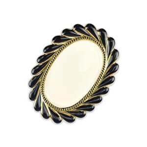 Callavi Oval Servis Tabağı 39 Cm Siyah Gold