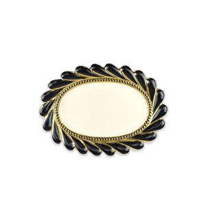 Callavi Oval Servis Tabağı 39 Cm Siyah Gold