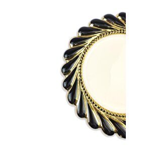 Callavi Oval Servis Tabağı 39 Cm Siyah Gold