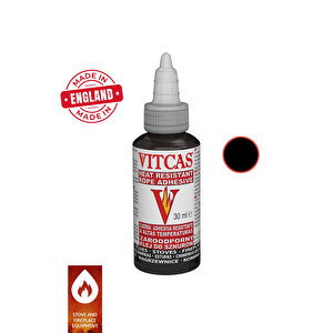 VITCAS Çok Amaçlı Yüksek Performanslı Şömine-Soba- Yapıştırıcı Siyah Tüp 1000 °c Isıyı Dayanıklı 30 ml