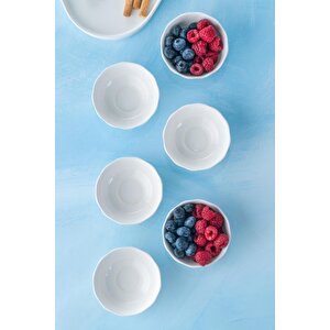 Bianco Perla 6 Lı Yuvarlak Çerezlik Sunumluk Kase - 10 Cm