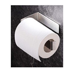 Paslanmaz Çelik Yapışkanlı Tuvalet Kağıtlığı - Yapışkanlı Bant İle Anında Kolay Montaj - Vida Yok Delmek Yok!