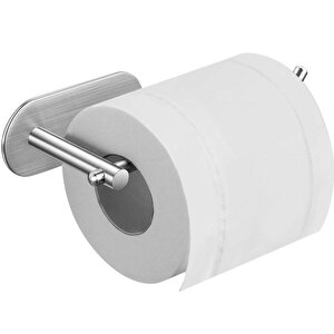 Paslanmaz Çelik 30cm Havluluk Ve Tuvalet Kağıtlığı Set - Yapışkanlı Bant İle Anında Kolay Montaj - Vida Yok Delmek Yok!