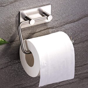 Paslanmaz Çelik 40cm Havluluk Ve Tuvalet Kağıtlığı Set - Yapışkanlı Bant İle Anında Kolay Montaj - Vida Yok Delmek Yok!