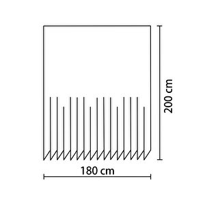 Çam Banyo Duş Perdesi 180x200cm + Perde Halkası