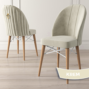 Roz Serisi 80x132 Açılabilir Beyaz Doğal Ahşap Ayak Masa Takımı 4 Krem Sandalye Ve 1 Bench