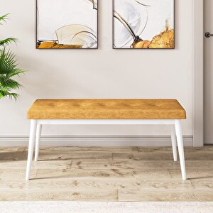 Pir Serisi 80x130 Beyaz Masa Takımı 4 Cappucino Sandalye Ve 1 Bench