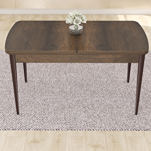Mun Serisi 80x132 Açılabilir Mdf Barok Ahşap Desen Masa Takımı Ve 4 Cappucino Sandalye Cappucino
