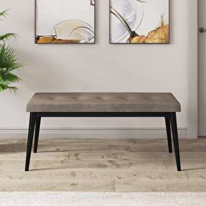 Roz Serisi 80x132 Açılabilir Siyah Mermer Desen Masa Takımı 4 Cappucino Sandalye Ve 1 Bench