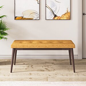 Rio Serisi 80x132 Açılabilir Mdf Barok Ahşap Desen Masa Takımı 4 Cappucino Sandalye Ve 1 Bench