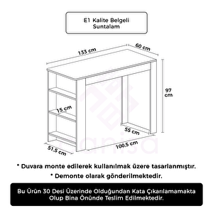 Barin Serisi Ada Mutfak Takımı Siyah Mermer Desen Bar Masası Ve 2 Adet Siyah Ayak Antrasit Sandalye Antrasit