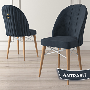 Roz Serisi 80x132 Açılabilir Beyaz Doğal Ahşap Ayak Masa Takımı Ve 4 Antrasit Sandalye
