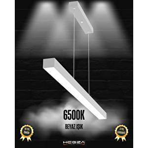 Lineer 80cm ( Gri Kasa, Beyaz Işık ) Sarkıt Ledli Modern Led Avize, Salon, Mutfak, Oturma Odası Beyaz Işık (6500K)