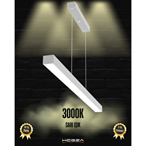 Lineer 80cm, Gri Kasa, Sarı Işık, Ledli Modern Led Avize, Salon, Mutfak, Oturma Yatak Odası, Sarkıt, Lineer Sarı Işık (3000K)