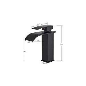 Si̇yah Kare Lavabo Bataryasi Oval Çikiş Şelale Model Yüksek Kali̇te Lavabo Musluğu Çi̇ftgi̇ri̇şli̇ Armatür