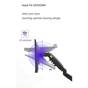 Vontech Nb-f80 Amortisörlü 17-27'' Masa Üstü Tekli Monitör Tutucu