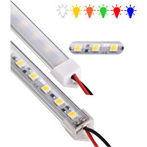 100 Cm Şeffaf Kasalı Çubuk Şerit Led Işık Beyaz 12v