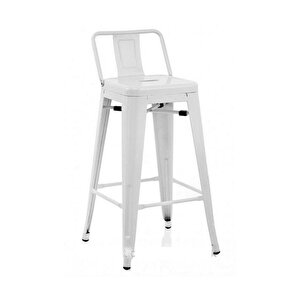 Tolix Arkalıklı Bar Sandalyesi Mat Beyaz Ms.t-5824 Wht Beyaz
