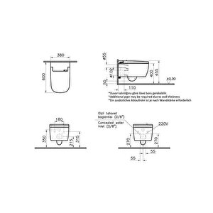 Vitra V-care Basic 5674b403-6193 Akıllı Klozet 60 Cm Beyaz ( Kapak Dahildir)